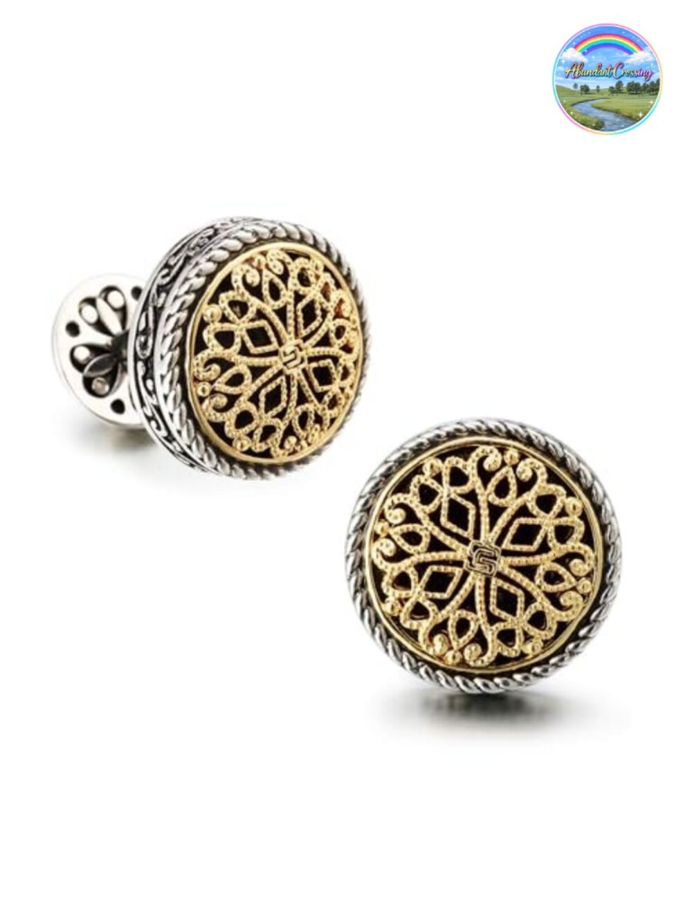 18K Gold Plated Cuff Links for Men Vintage Celtic Knot Gift Box